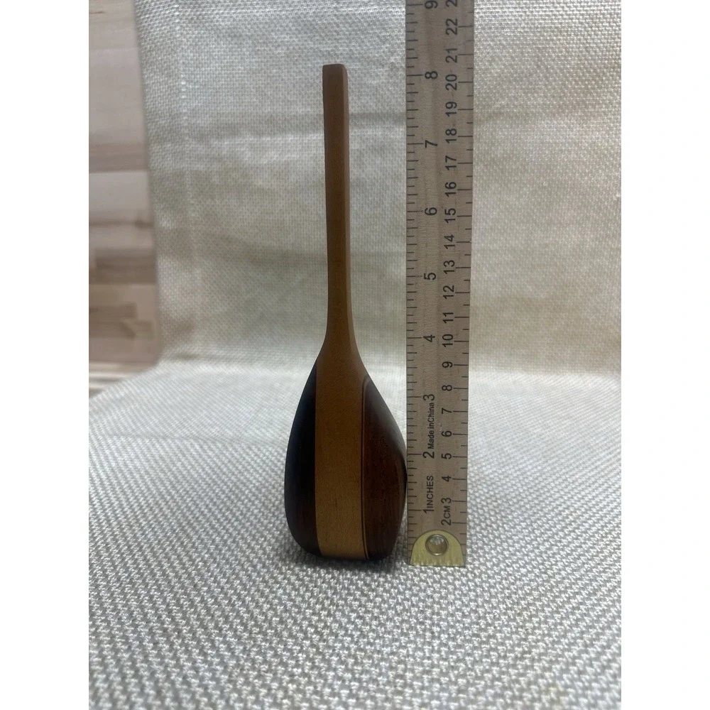 Mixed Natural Woods Handcrafted Vintage Bud Vase/MCM decor signed by artist Cox